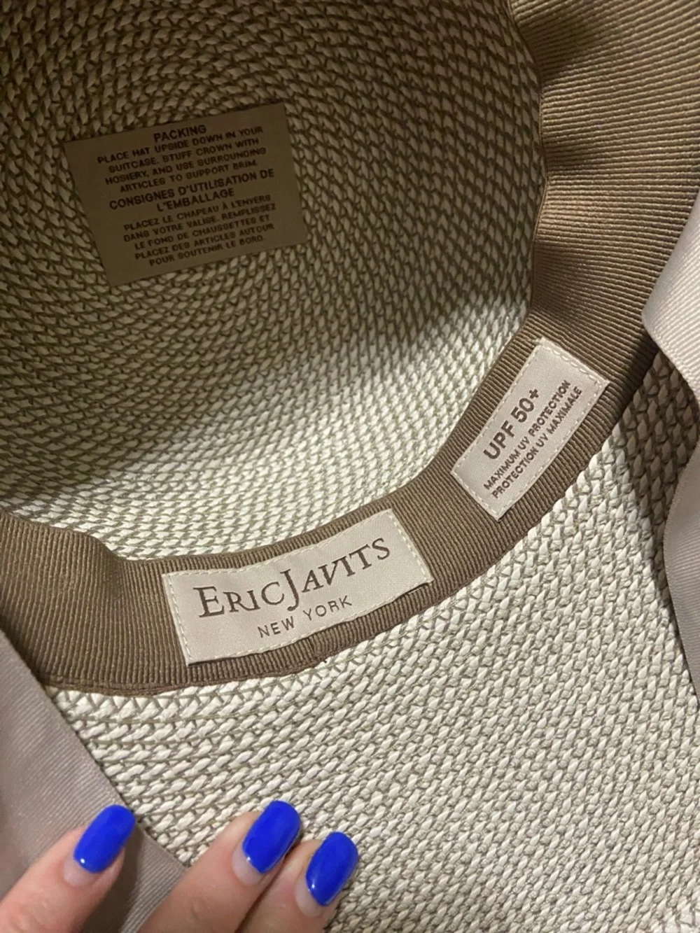 RARE Like new Eric Javits Artista Straw Hat - white taupe - Picture 13 of 15
